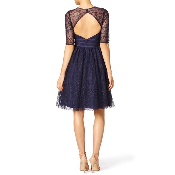 Monique Lhullier Navy Lines Dress 8 - Picture 2 of 14